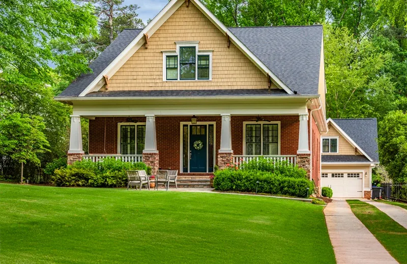 house with nice front lawn
